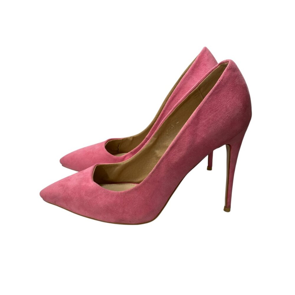 Azalea Wang Pointed Toe Pink‎ Bubble Gum Suede Leather Furious Party Pumps 10